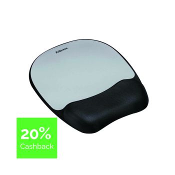 Fellowes Memory Foam Mouse Pad Black/Silver 9175801