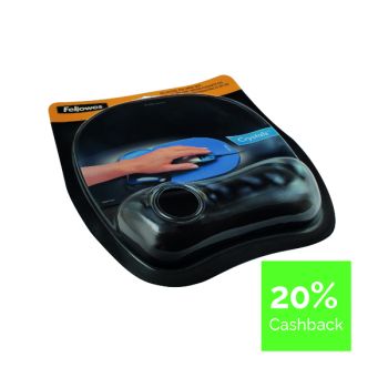 Fellowes Crystals Gel Mouse Pad Black 9112101