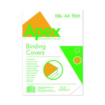 Fellowes Apex A4 Leatherboard Covers Black (Pack of 100) 6501001