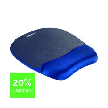 Fellowes Memory Foam Mouse Pad Wrist Support Sapphire Blue 9172801
