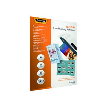 Fellowes Admire EasyFold A4 Laminating Pouches (Pack of 25) 5601901