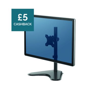 Fellowes Professional Free Standing Single Monitor Arm Black 8049601