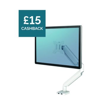 Fellowes Platinum Series Single Monitor Arm White 8056201