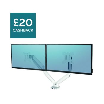 Fellowes Platinum Series Dual Monitor Arm White 8056301