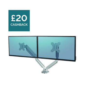 Fellowes Platinum Series Dual Monitor Arm Silver 8056501