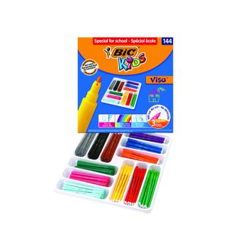 Bic Kids Visa Felt Tip Pens Fine Tip Assorted (Pack of 144) 887838