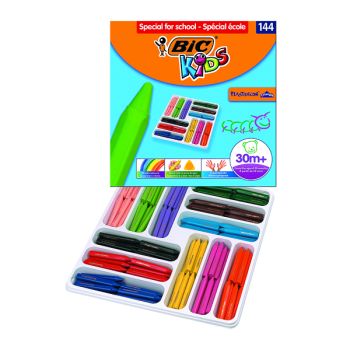 Bic Kids Plastidecor Triangle Crayons Assorted (Pack of 144) 887833