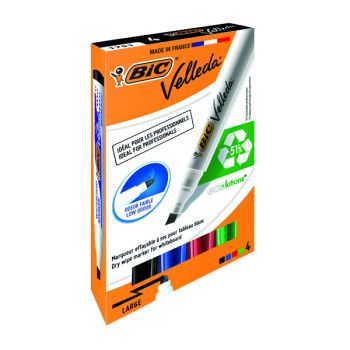 Bic Velleda 1751 Drywipe Marker Assorted (Pack of 4) 1199001754