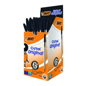 Bic Cristal Ballpoint Pen Medium Black (Pack of 50) 837363