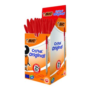 Bic Cristal Ballpoint Pen Medium Red (Pack of 50) 837361