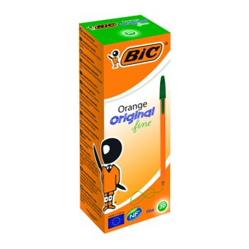 Bic Orange Fine Ballpoint Pen Green (Pack of 20) 1199110113