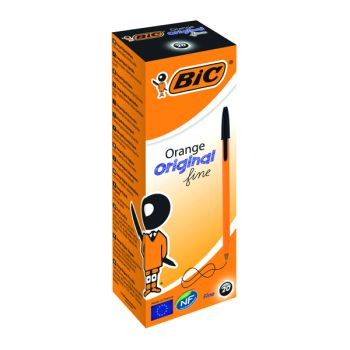 Bic Orange Fine Ballpoint Pen Black (Pack of 20) 1199110114