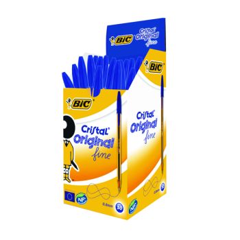 Bic Cristal Fine Ballpoint Pen Blue (Pack of 50) 872730