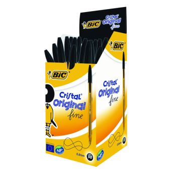 Bic Cristal Fine Ballpoint Pen Black (Pack of 50) 872731