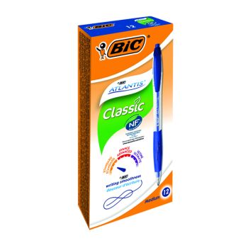 Bic Atlantis Ballpoint Pen Medium Blue (Pack of 12) 1199013670
