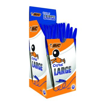 Bic Cristal Large Ballpoint Pen 1.6mm Blue (Pack of 50) 880656