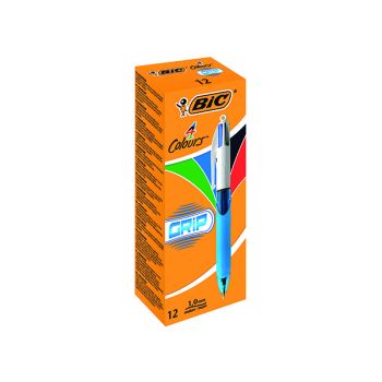 Bic 4 Colours Comfort Grip Ballpoint Pen (Pack of 12) 8871361