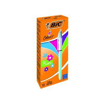 Bic 4 Colours Fun Retractable Ballpoint Pen (Pack of 12) 887777