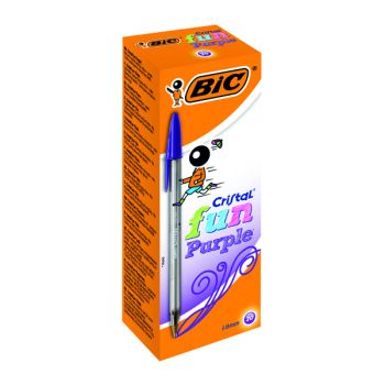 Bic Cristal Fun Ballpoint Pen Large Purple (Pack of 20) 929055