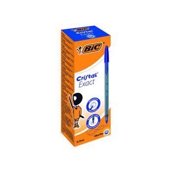 Bic Cristal Ballpoint Pens Ultra Fine 0.7mm Blue (Pack of 20) 992605
