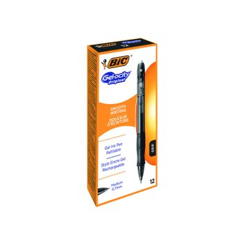 Bic Gel-ocity Original Gel Pen Medium Black (Pack of 12) 829157