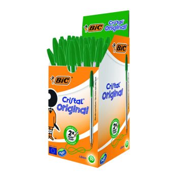 Bic Cristal Ballpoint Pen Medium Green (Pack of 50) 8373629