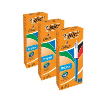 Bic 4 Colours Retractable Ballpoint Pen (Pack of 36) 3For2