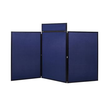 Bi-Office Showboard 3 Panel+Header Boards Blue Nylon 1800x900mm DSP33263
