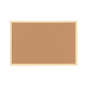 Bi-Office Pastel Cork Noticeboard Yellow Frame 600x400mm MC030011961