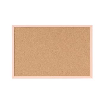 Bi-Office Pastel Cork Noticeboard Salmon Frame 600x400mm MC030011991