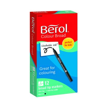 Berol Colour Broad Markers Black (Pack of 12) 2141502