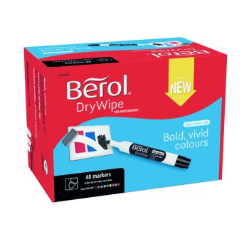 Berol Drywipe Marker Bullet Tip Assorted (Pack of 48) 1984867