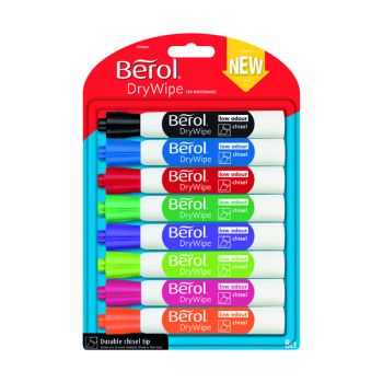 Berol Drywipe Marker Chisel Tip Assorted (Pack of 8) 1984884