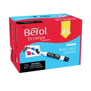 Berol Drywipe Marker Chisel Tip Assorted (Pack of 48) 1984886