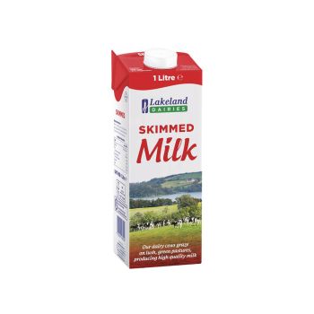 Lakeland Skimmed Long Life Milk 1 Litre (Pack of 12) 123028