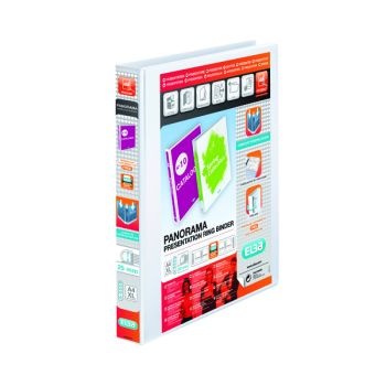 Elba Panorama 25mm 4 D-Ring Pres Binder A4 Wht (Pack of 10) 400001391