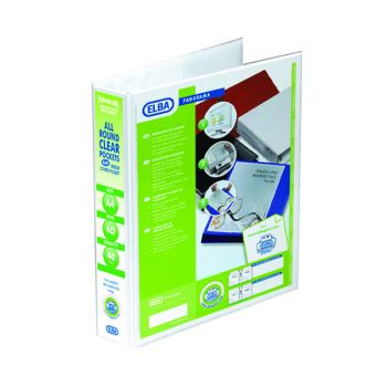 Elba Panorama 40mm 4 D-Ring Pres Binder A4 Wht (Pack of 10) 400001300