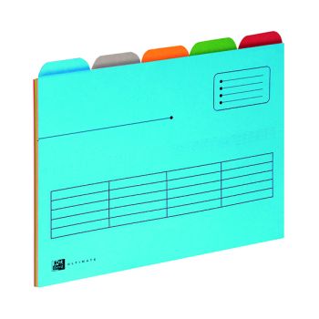 Elba 5 Tabbed Folder A4 Assorted (Pack of 5) 100330160