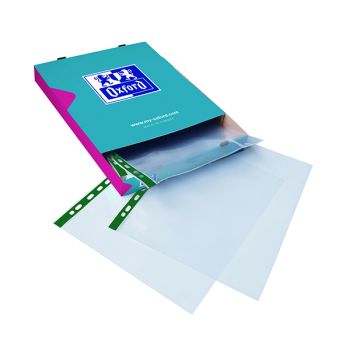 Elba Punch Pocket Green Spine A4 Clear (Pack of 100) 400002137