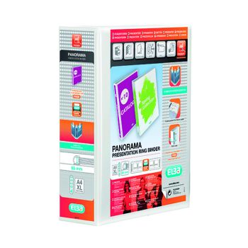 Elba Panorama 65mm 4 D-Ring Binder A4+ White (Pack of 10) 400001305