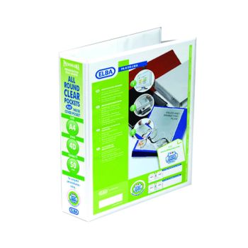 Elba Panorama 50mm 4 D-Ring Pres Binder A4 Wht (Pack of 10) 400001309
