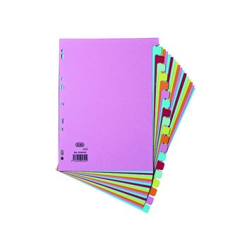 Elba 20-Part Card Divider Recycled Manilla A4 Assorted 400007438