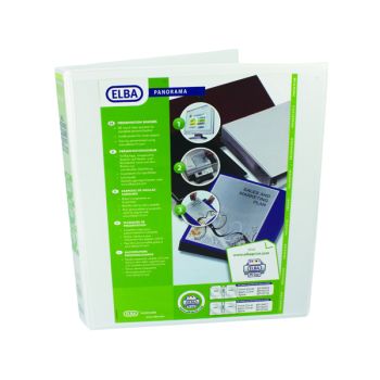 Elba Panorama 25mm 2 D-Ring Presentation Binder A4 White (Pack of 6) 400008413