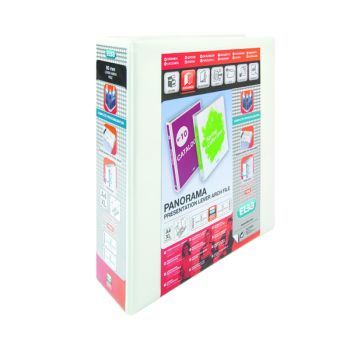 Elba Panorama 56mm Presentation Lever Arch File A4 White (Pack of 5) 400008436