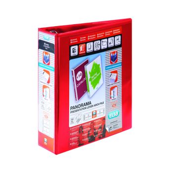 Elba Panorama 65mm Presentation Lever Arch File A4 Red (Pack of 5) 400008437