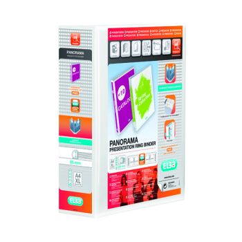 Elba Panorama 65mm 4 D-Ring Pres Binder A4 White (Pack of 4) 400008673