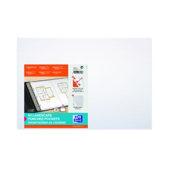 Elba Punched Pocket Polypropylene Landscape A3 Clear (Pack of 100) 100080922