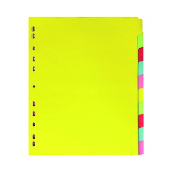Elba 10-Part Card Divider A4 Extra Wide Assorted 400007242