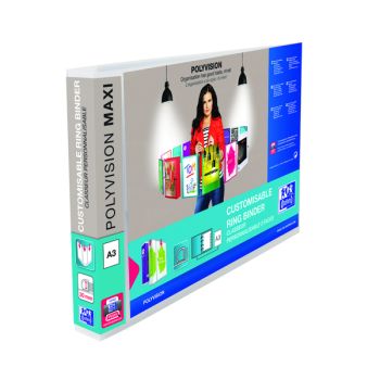 Elba Polyvision A3 Maxi Landscape Clear 30mm 4 D-Ring Presentation Binder (Pack of 5) 100080803