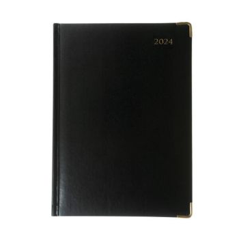Collins Manager Diary Day Per Page Appointment Black 2024 1200V